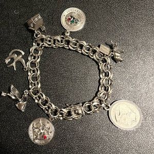SOLD Sterling silver 925 Charm Bracelet Vintage